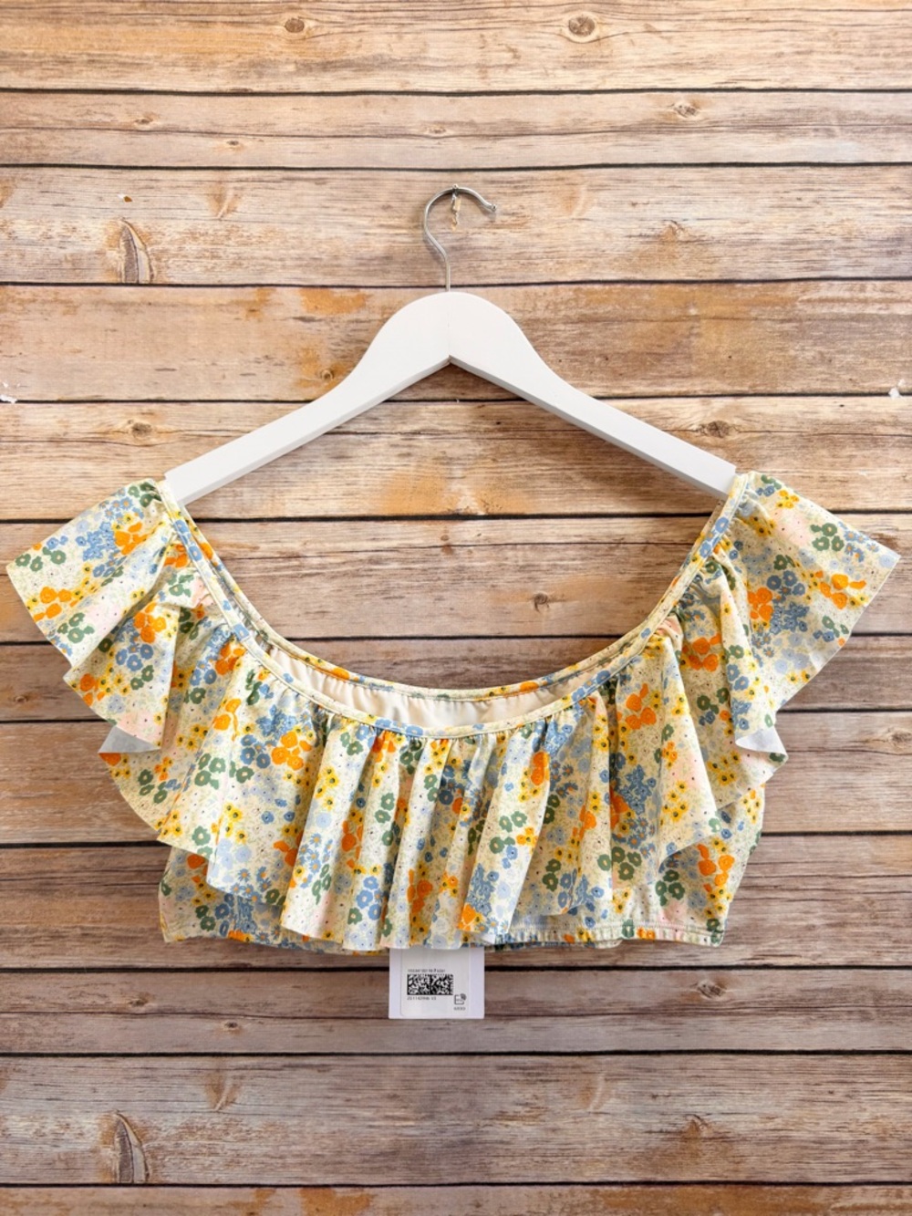 & Other Stories Bikini Top Women’s Size 12 Multicolor Floral Ruffle NWT - Picture 2 of 5